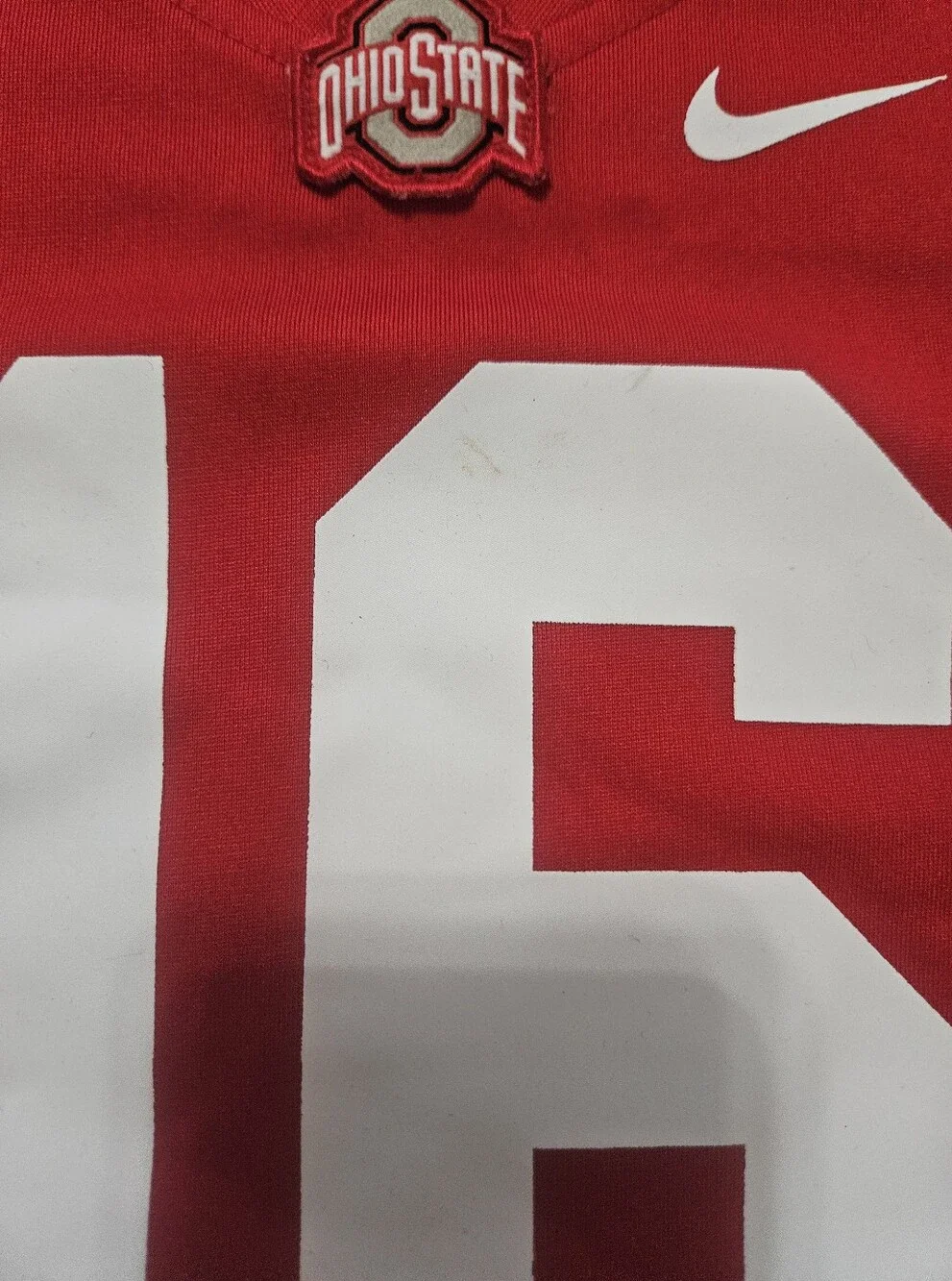 Nike NCAA Ohio State Buckeyes #16 Red Football Jersey Youth Size L